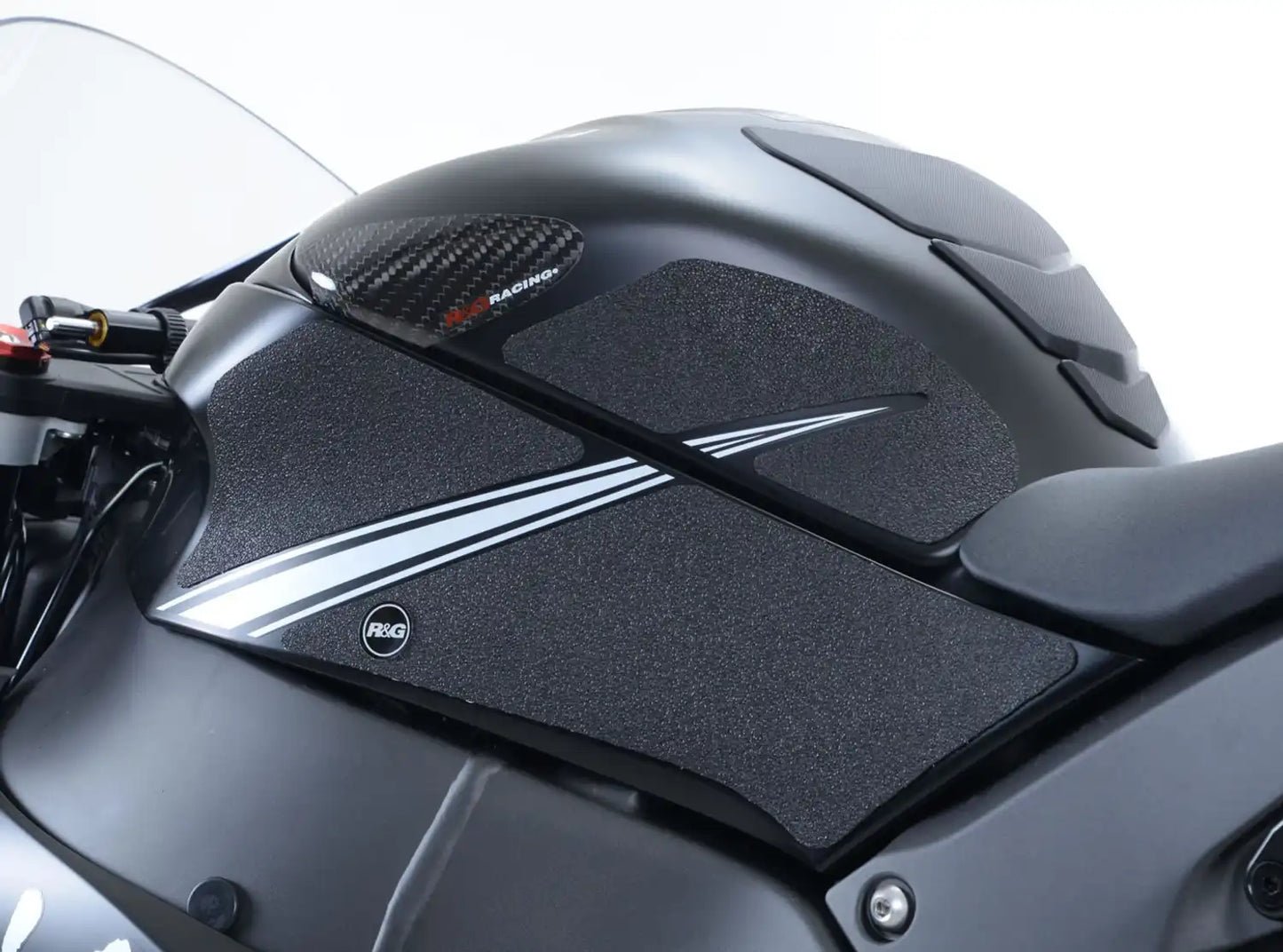 R&G Tank Traction Grip Pads Black for Kawasaki ZX10 R 2016 - 2020