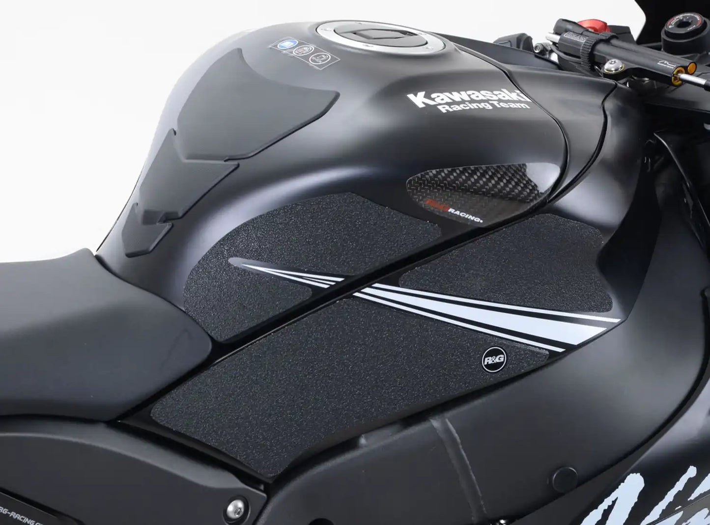 R&G Tank Traction Grip Pads Black for Kawasaki ZX10 R 2016 - 2020