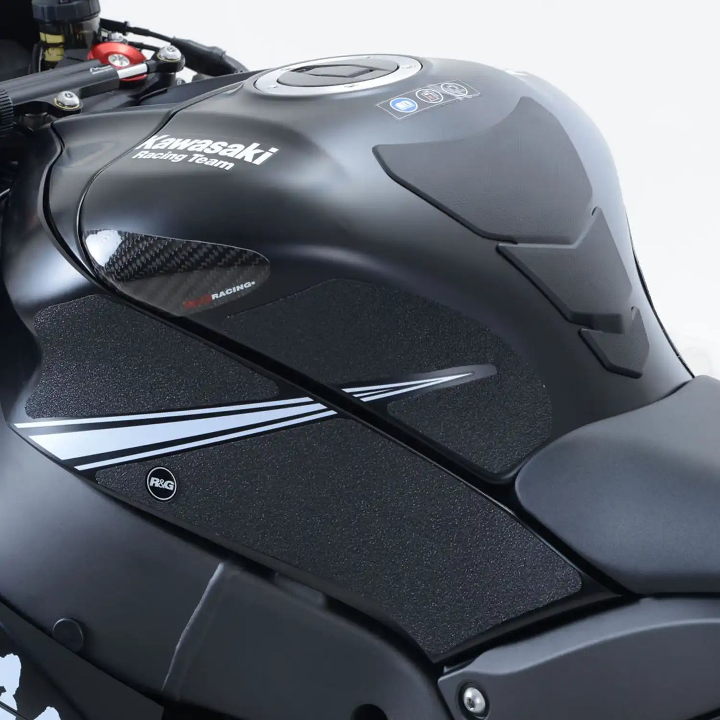 R&G Tank Traction Grip Pads Black for Kawasaki ZX10 R 2016 - 2020