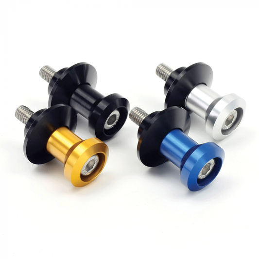 BikeTek Black / Blue / Gold / Silver M6 6mm 1.00 Pitch Motorcycle Bike Paddock Stand Swing Arm Bobbins