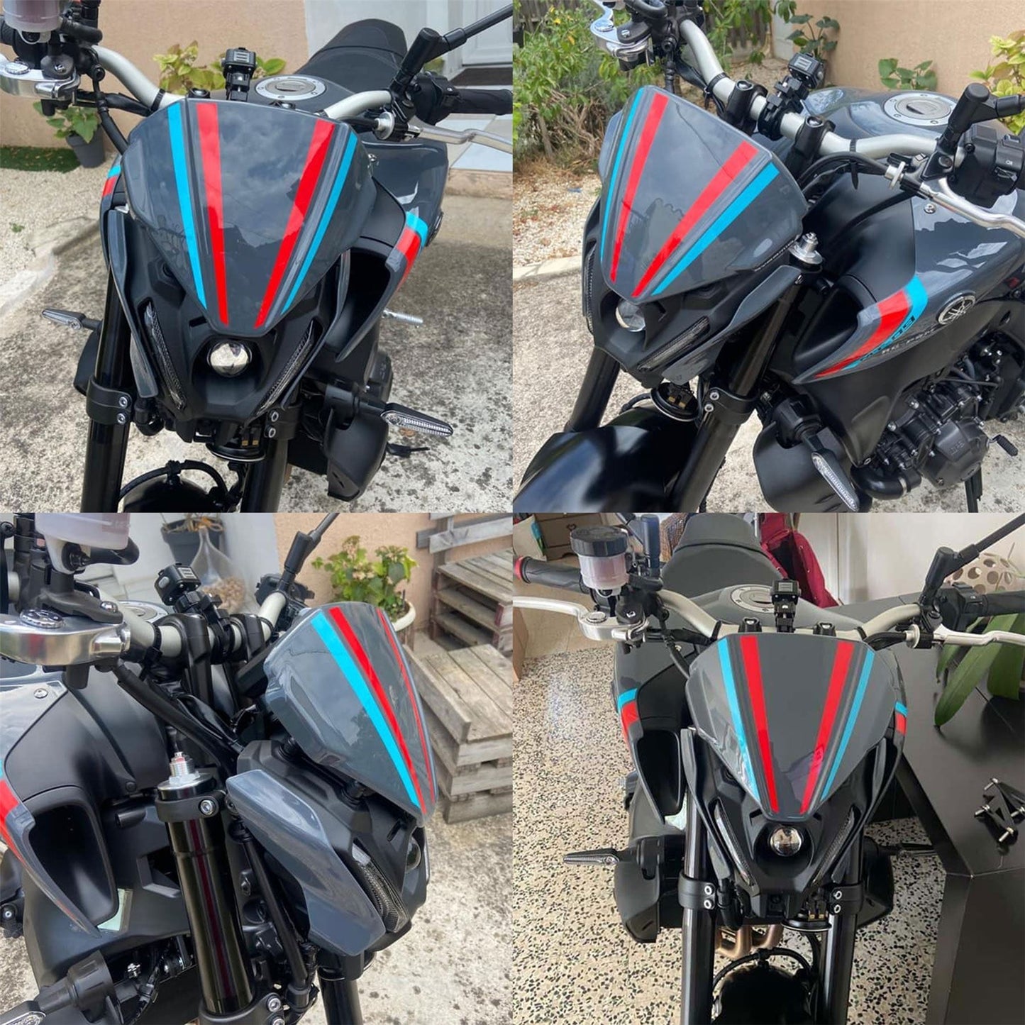 Pyramid Fly Screen Icon Yamaha Blue for Yamaha MT-09 2021-