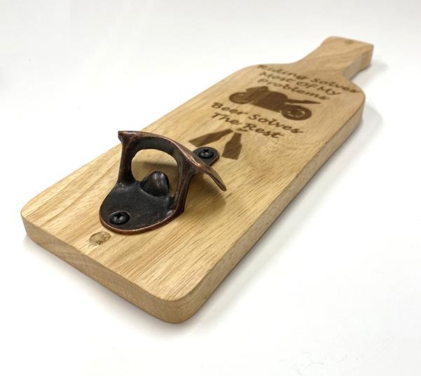 Bottle Opener Board - Motorbike Motorcycle Gift - Riding Solves My Problems