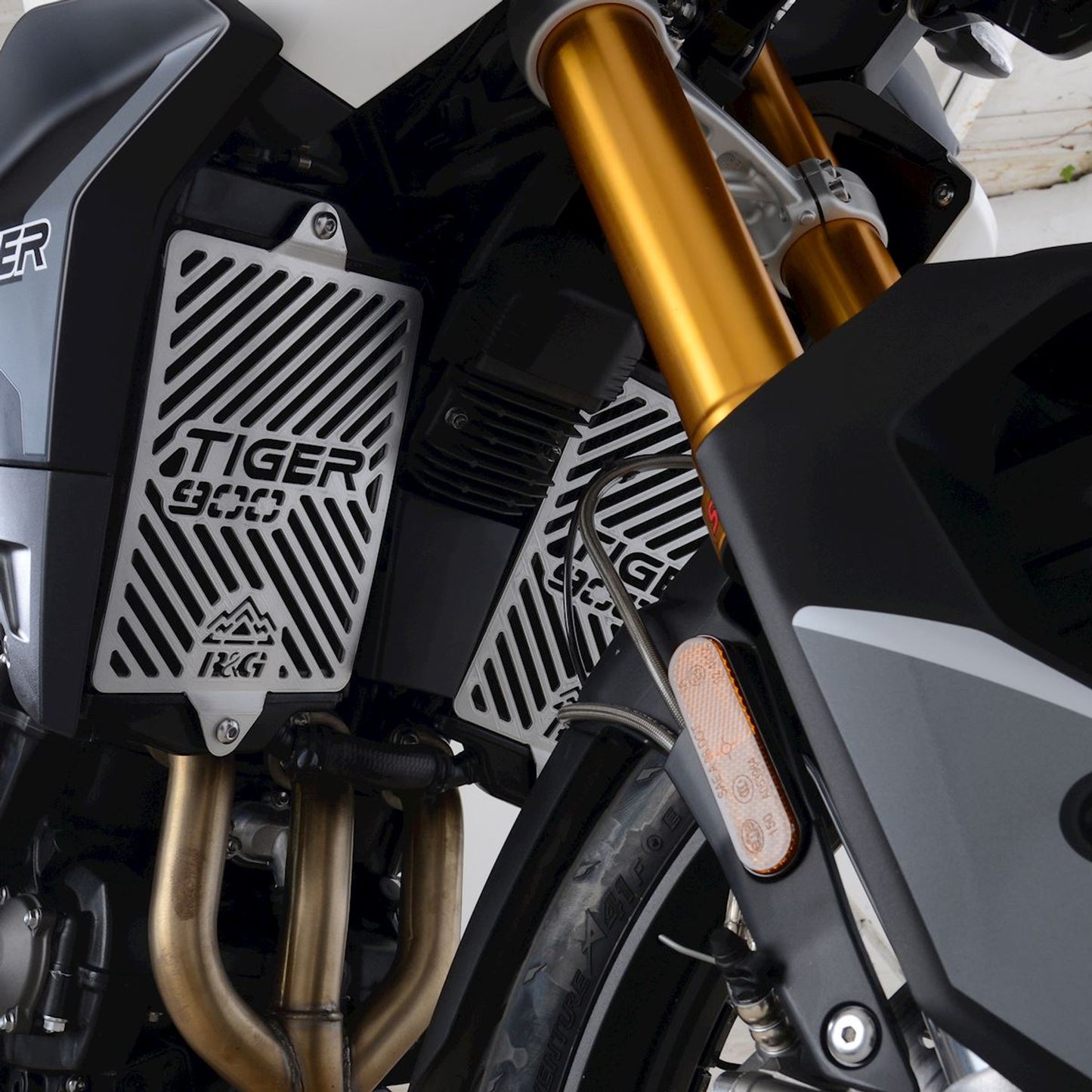 R&G Radiator Guard Branded Pair for Triumph Tiger 900 GT Rally 2020 / 850 Sport 2021