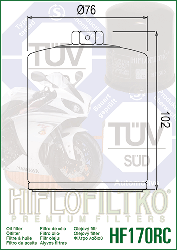 Racing Oil Filter HiFlo HF170BRC Black