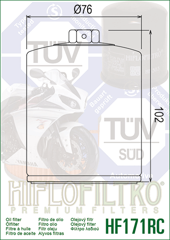 Racing Oil Filter HiFlo HF171CRC Chrome