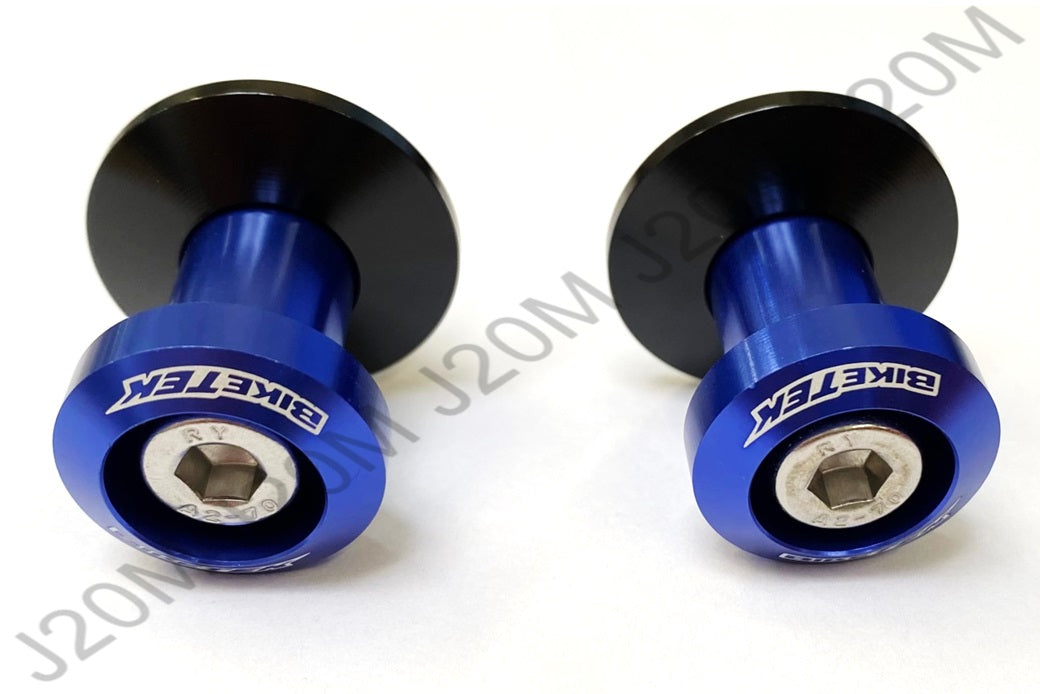 BikeTek Black / Blue / Gold / Silver M6 6mm 1.00 Pitch Motorcycle Bike Paddock Stand Swing Arm Bobbins