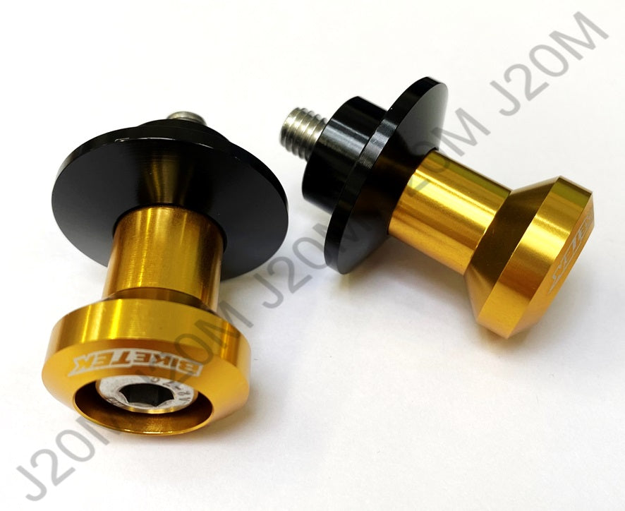 BikeTek Black / Blue / Gold / Silver M6 6mm 1.00 Pitch Motorcycle Bike Paddock Stand Swing Arm Bobbins