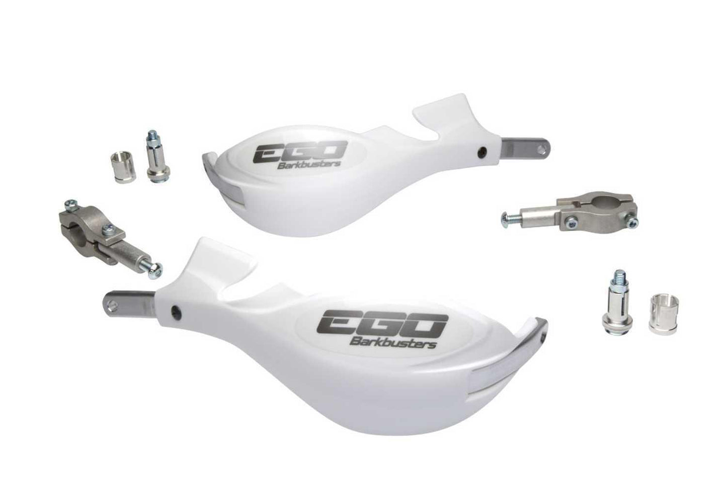 BarkBusters EGO HandGuard Kit White Guards / 22mm Straight Bars Two Point Mount