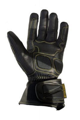 R&G Deluxe Leather Motorcycle Gloves - Black Large (L)