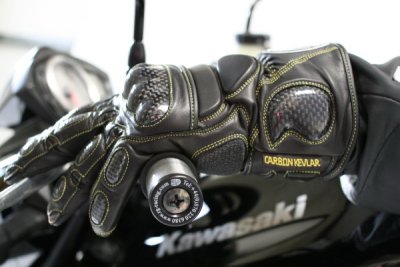 R&G Deluxe Leather Motorcycle Gloves - Black Large (L)