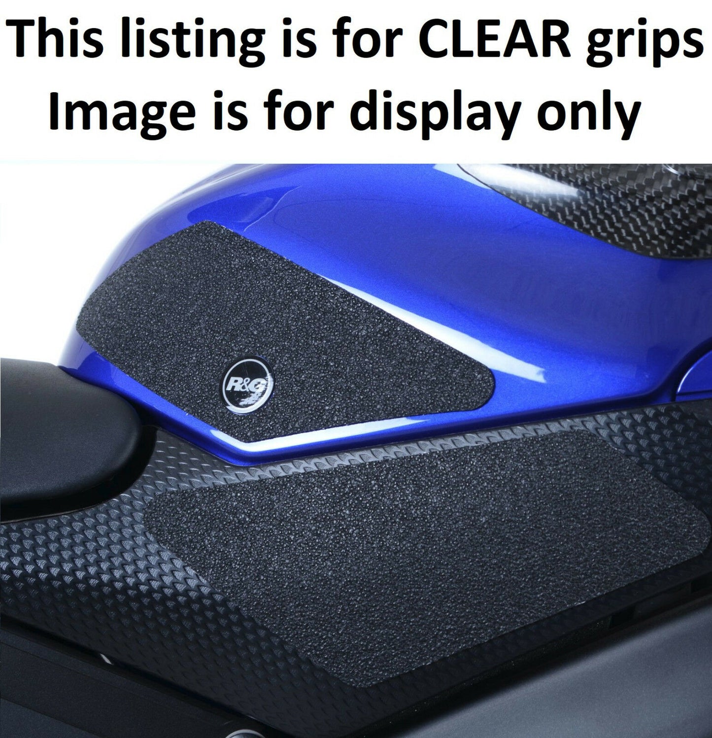 R&G Tank Traction Grips Frosted Clear for Yamaha YZF R6 2012 2013 2014 2015 2016