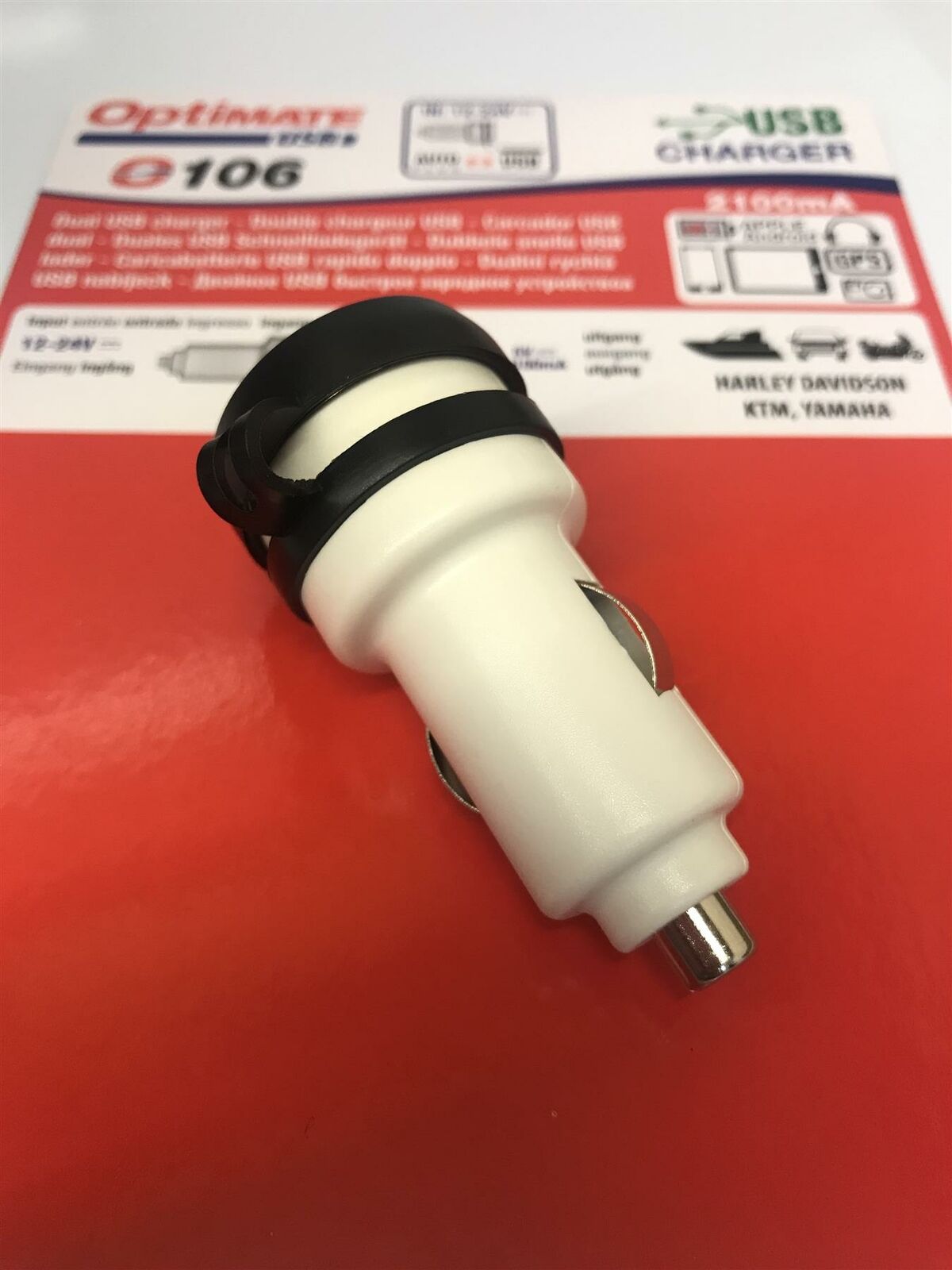 OptiMate Double USB Charger Cigarette Lighter Plug Car Boat Motorcycle Van Lorry