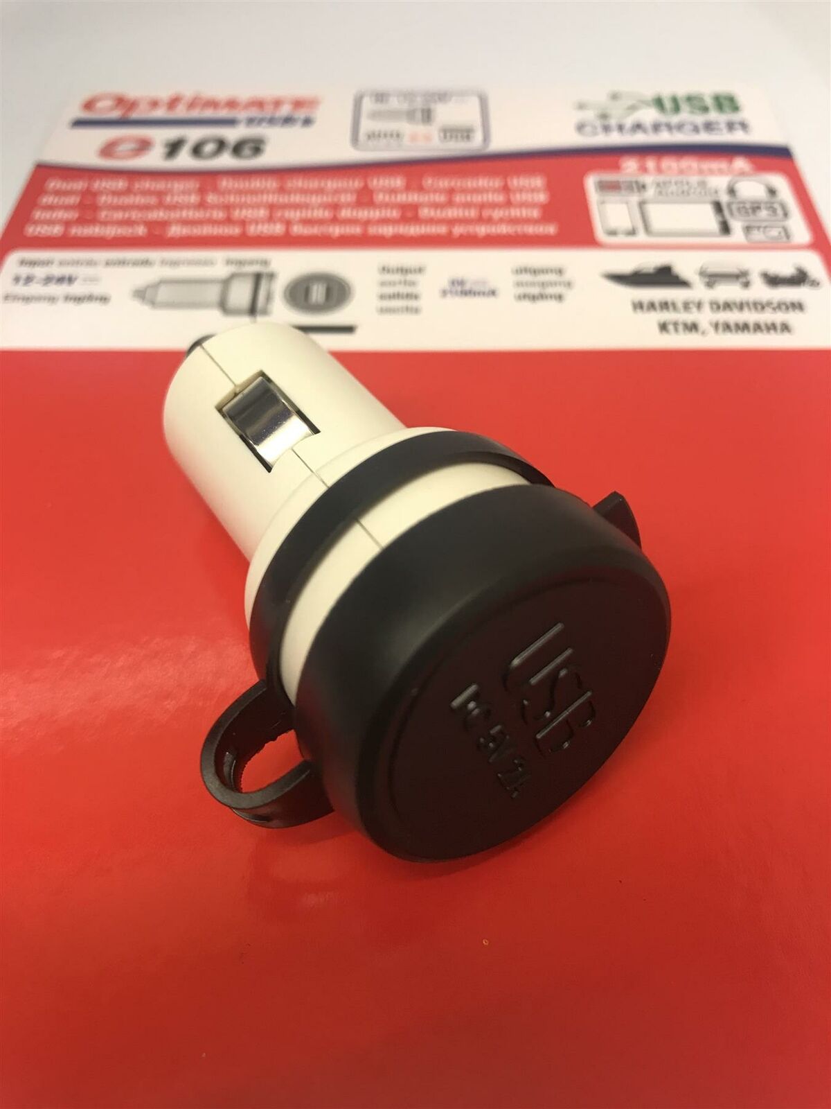 OptiMate Double USB Charger Cigarette Lighter Plug Car Boat Motorcycle Van Lorry