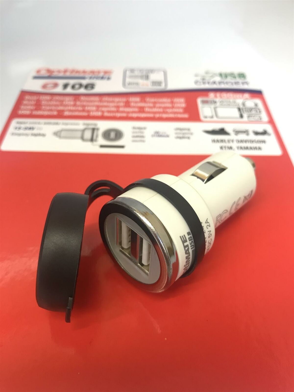 OptiMate Double USB Charger Cigarette Lighter Plug Car Boat Motorcycle Van Lorry