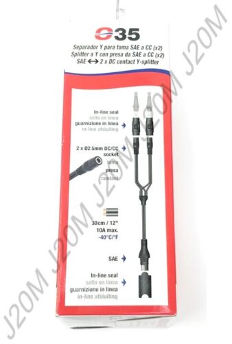 Optimate 035 Y Spliter SAE to 2x 2.5 DC Sockets Weatherproof for Heated Clothing