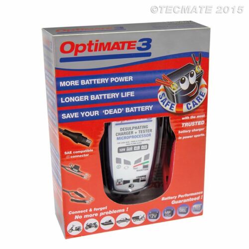 OptiMate 3 - 12V Battery Optimiser Charger Motorcycle Bike