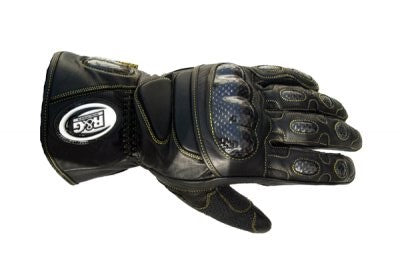 R&G Deluxe Leather Motorcycle Gloves - Black Large (L)