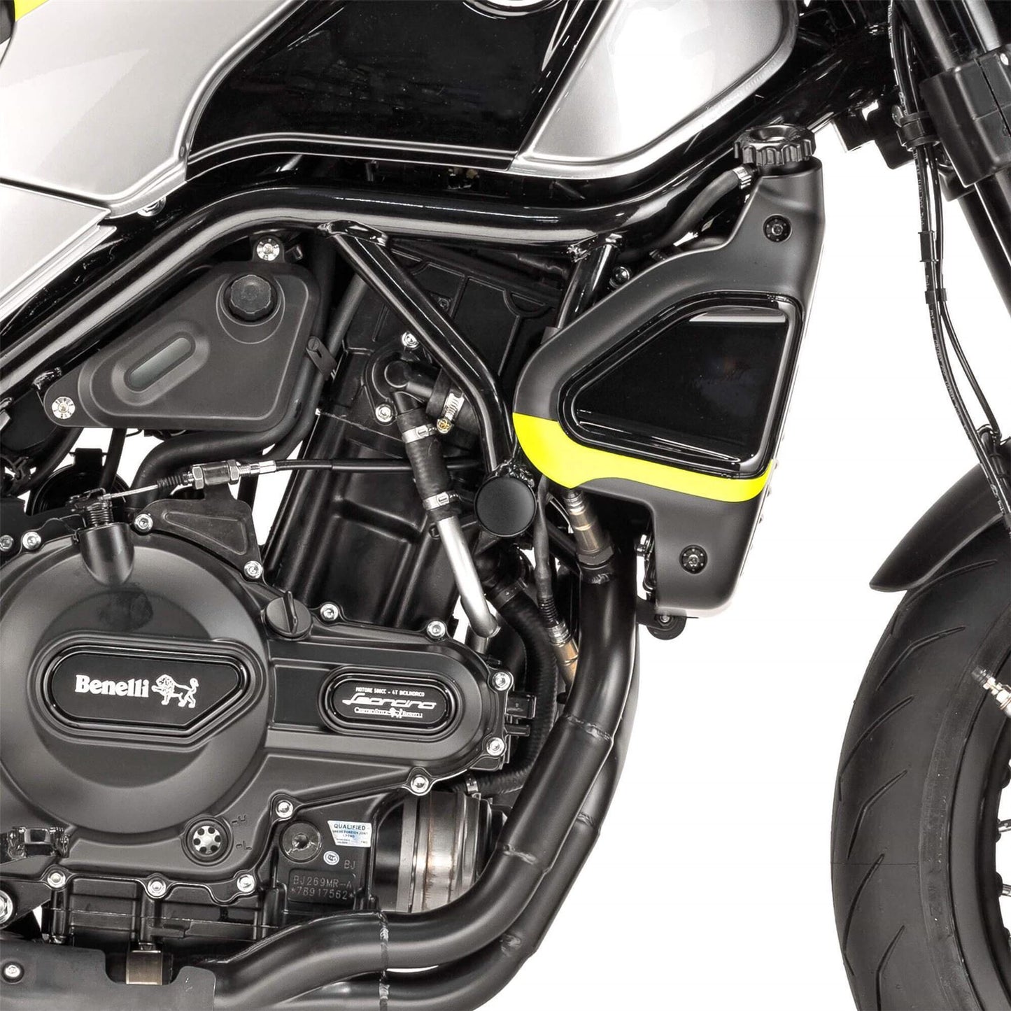 Pyramid Frame End Caps Matte Black for Benelli Leoncino / Trail 2015-