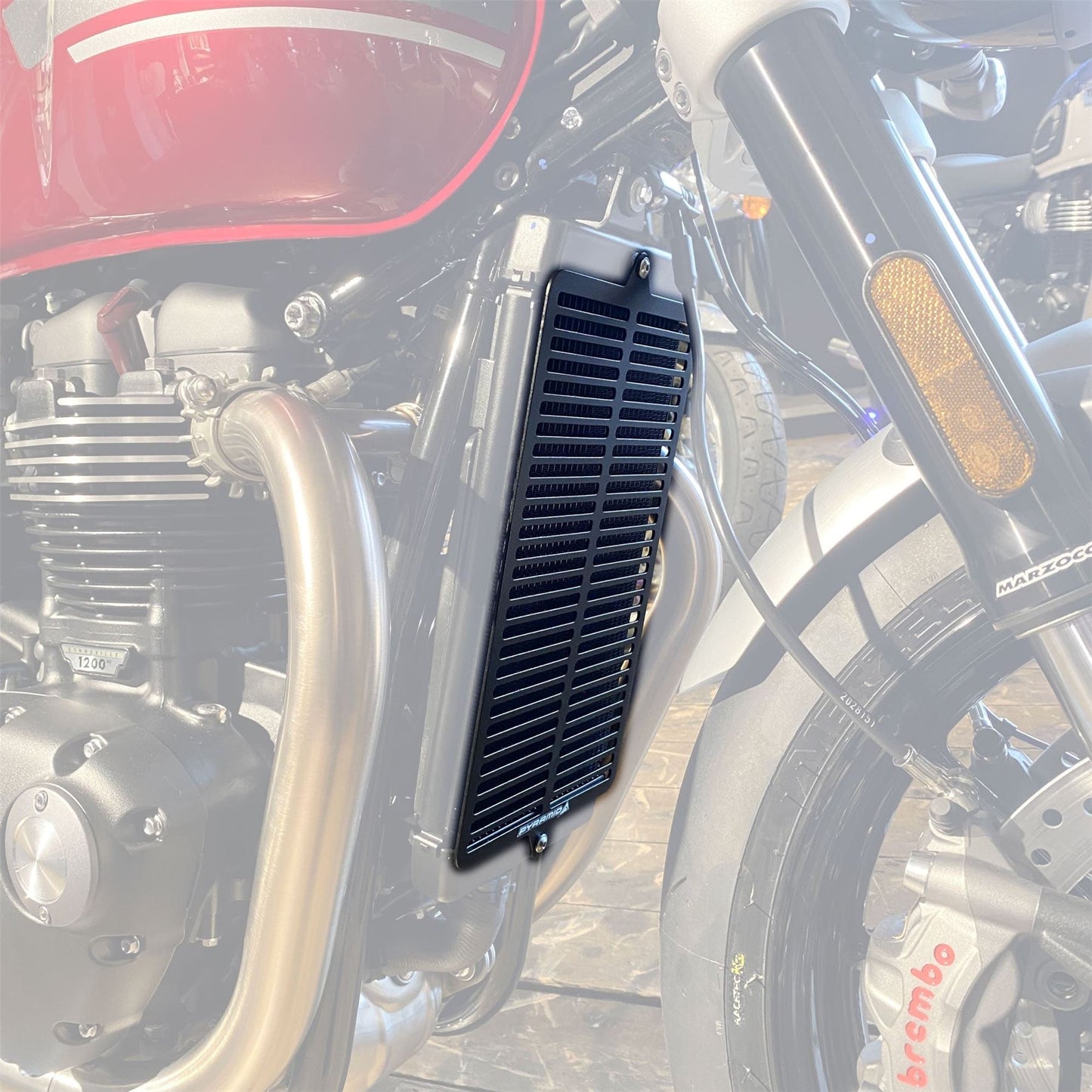 Pyramid Radiator Guard Matte Black for Triumph Bonneville Speedmaster 2018-