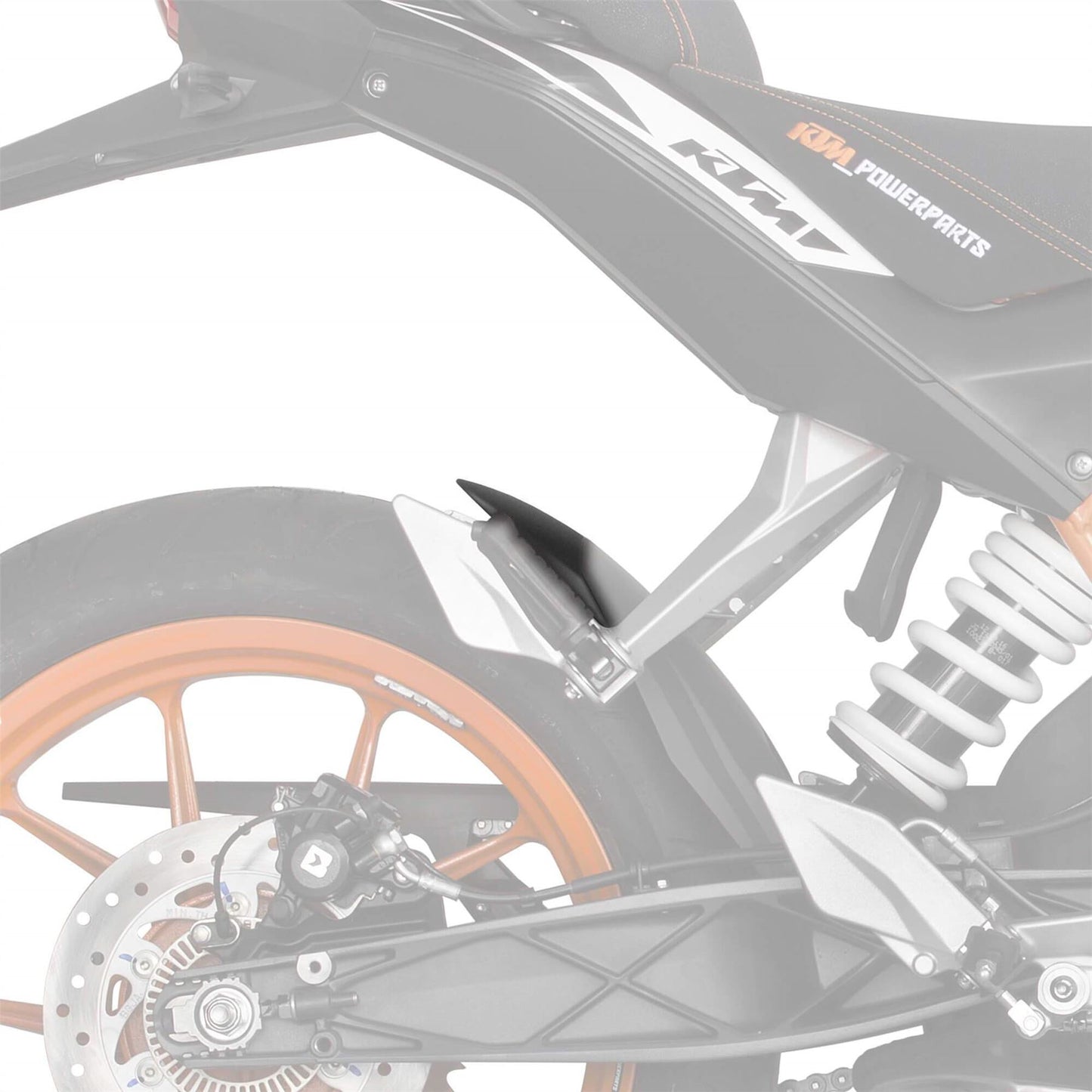 Pyramid Hugger Extension Matte Black for KTM Duke 125 / 200 / 390 2012-2016