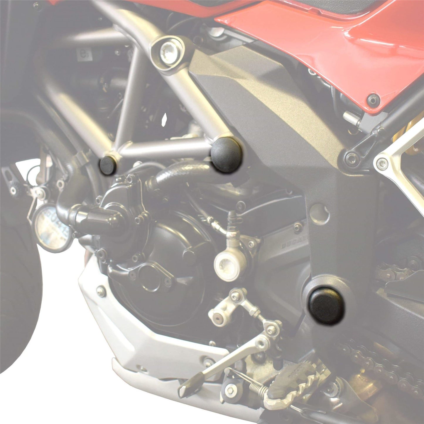 Pyramid Frame End Caps Matte Black for Ducati Multistrada 1200/S 2010-2014