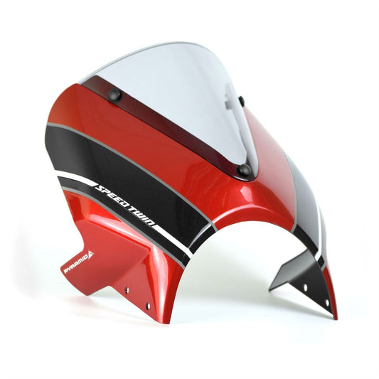 Pyramid Fly Screen Korosi Red / Storm Grey for Triumph Speed Twin 2019 onward