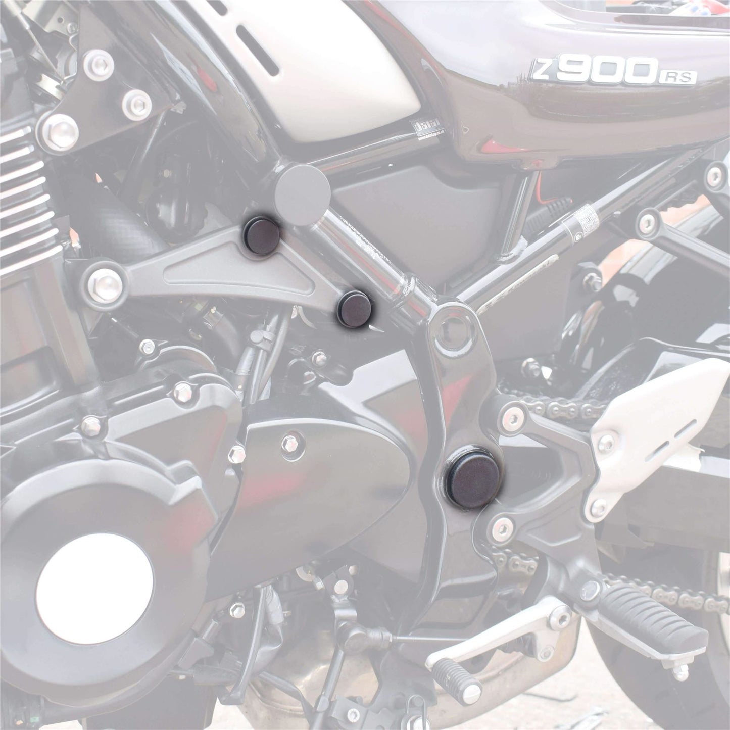 Pyramid Frame End Caps Matte Black Kawasaki Z 900 RS 18- / Cafe 18-19 / SE 22