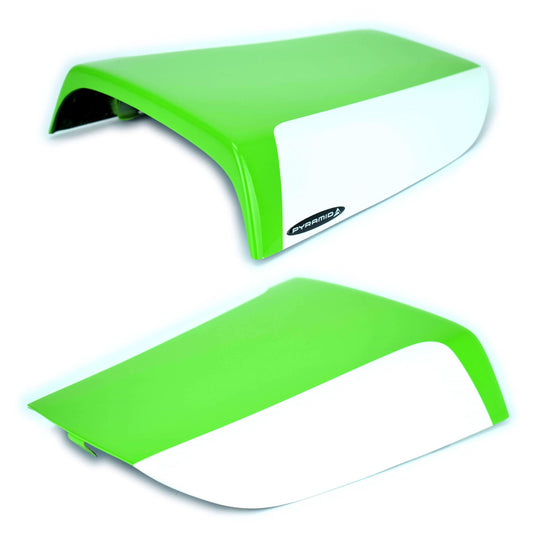 Pyramid Seat Cowl Gloss Green / Metallic White for Kawasaki ZX7-R 1989 - 2003