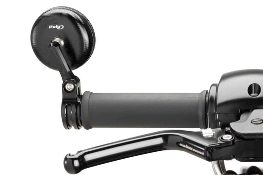 Puig Tracker Universal Bar End Mirror Black Single for 13-18mm ID Bars