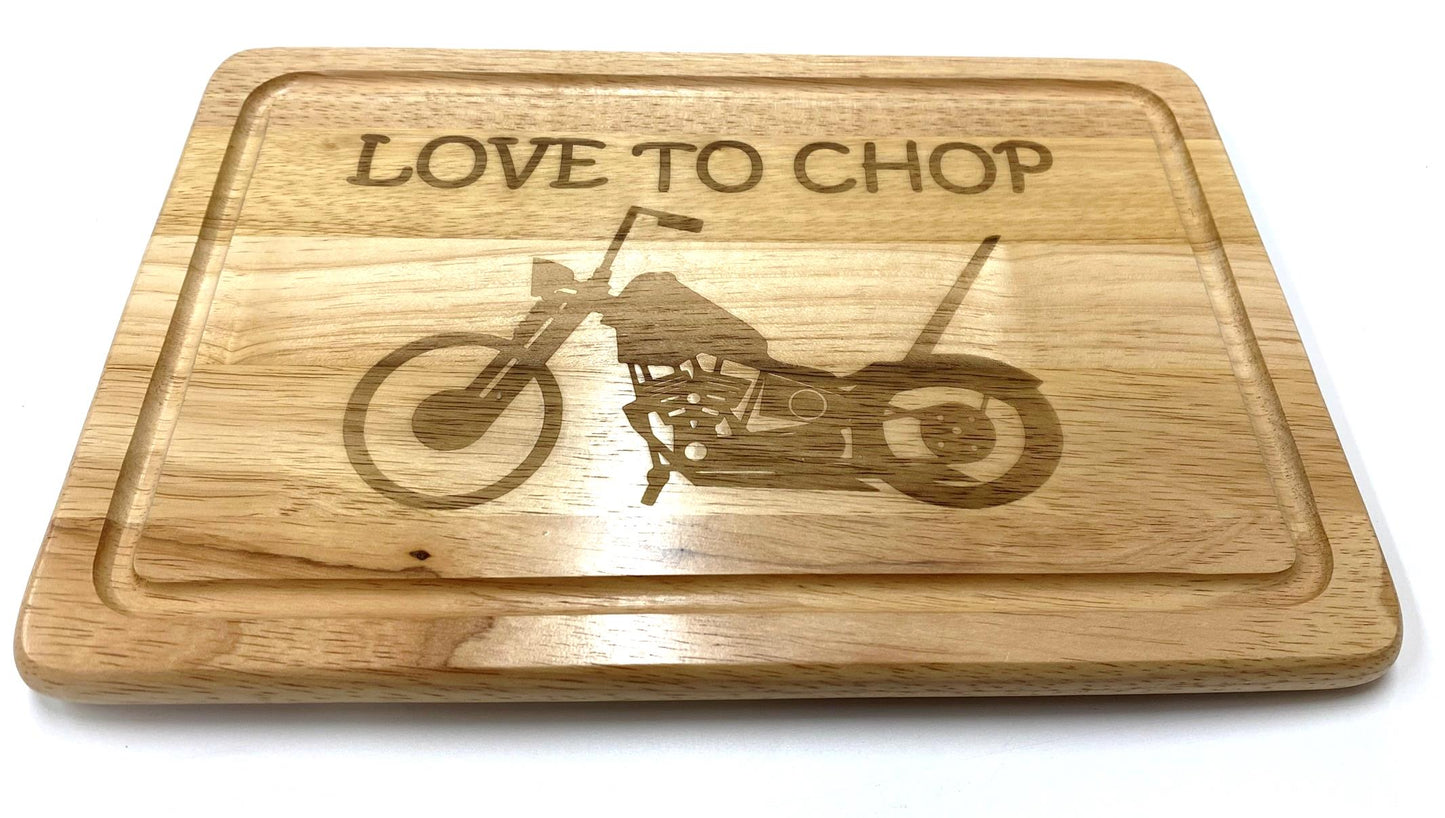 Chopping Board - Chopper Motorbike Motorcycle Gift - Love To Chop