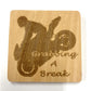Coaster - Motorbike Motorcycle Gift - Grabbing a Break Stoppie