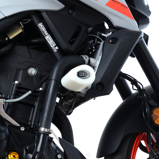 R&G Aero Crash Protectors White Bobbins for Yamaha MT 25 / MT 03 2016 onward