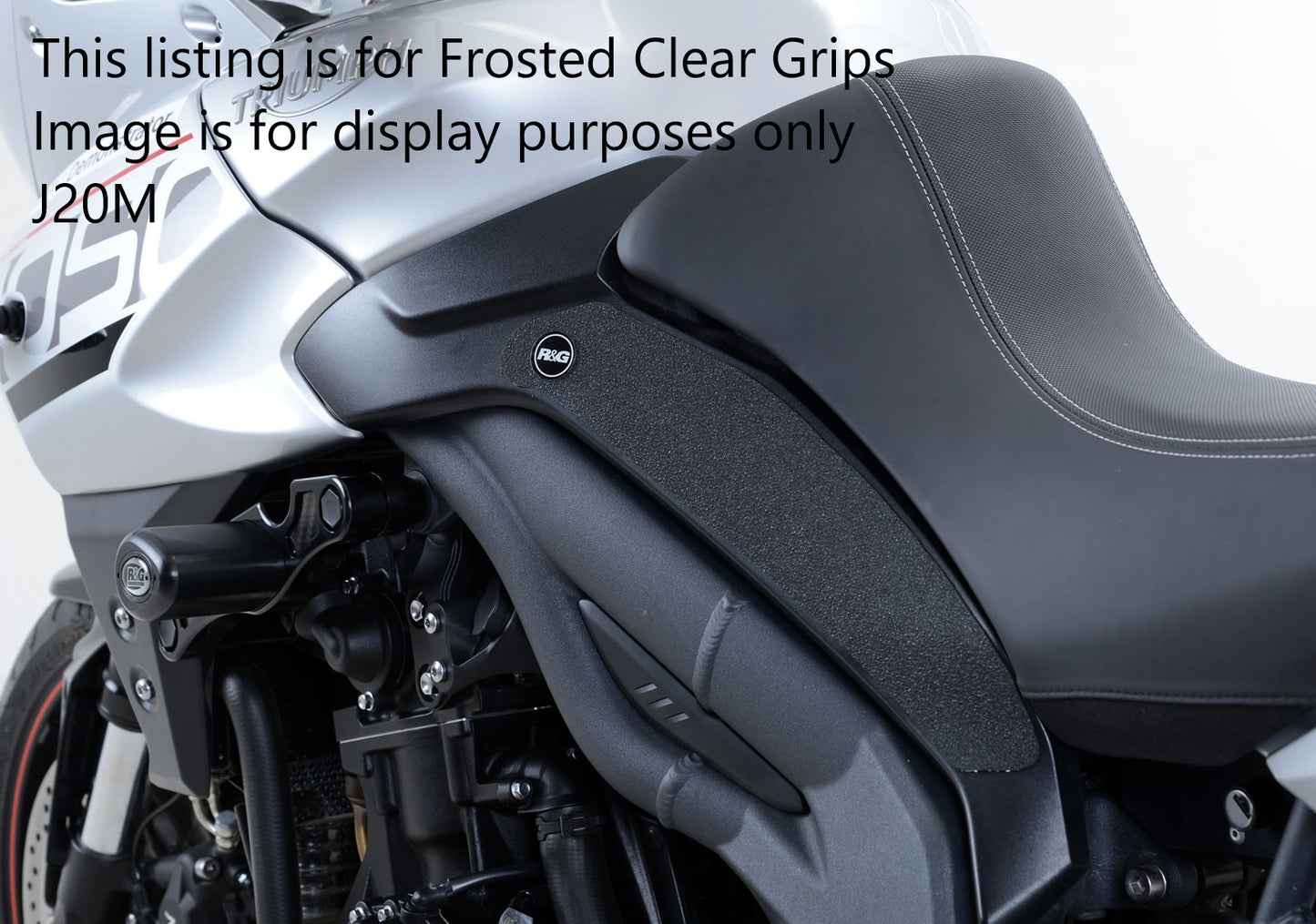 R&G Tank Traction Grips Frosted Clear for Triumph Tiger 1050 Sport 2016 2017 2018