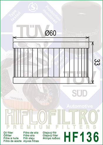 Oil Filter HiFlo HF136