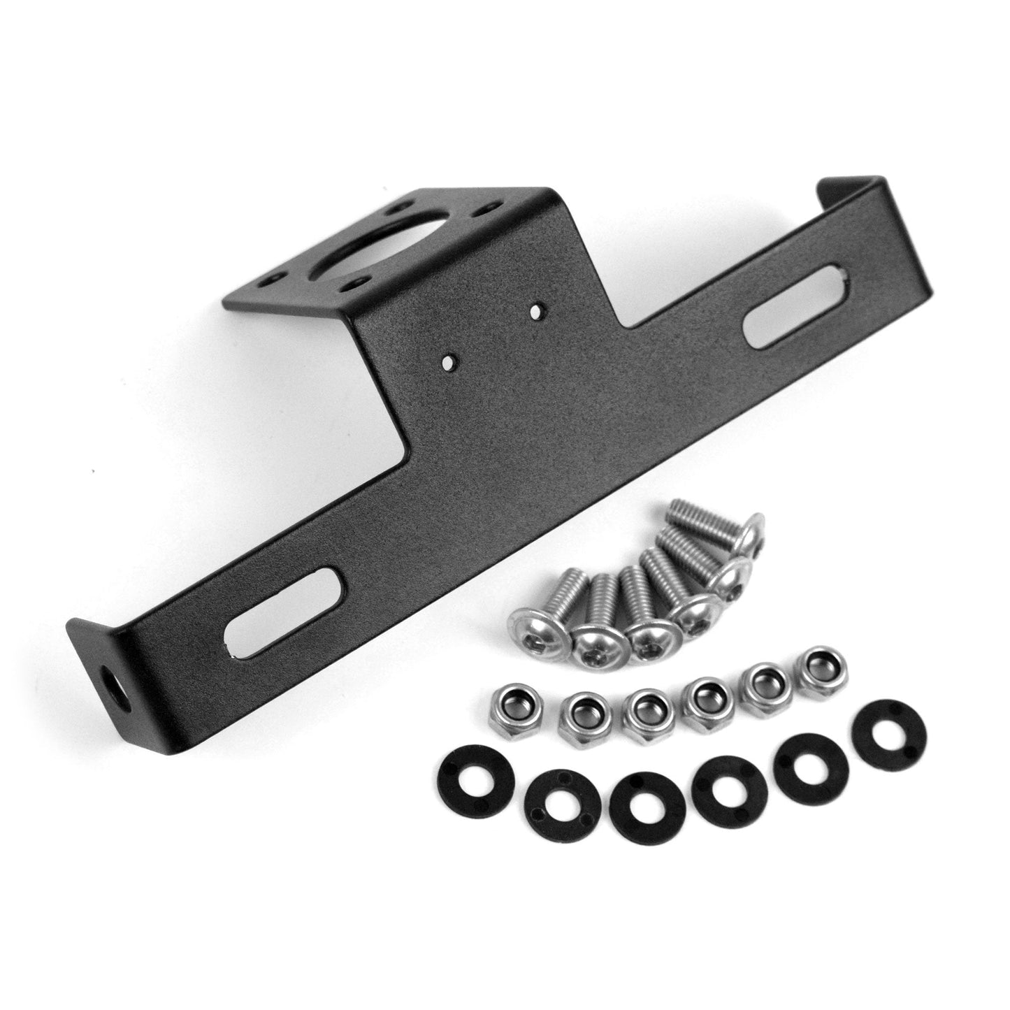 Pyramid Universal Tail Tidy Black Carbon Steel Motorcycle Rear Plate Holder