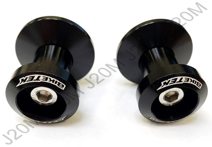 BikeTek Black / Silver M10 10mm 1.5 Pitch Motorcycle Bike Paddock Stand Swing Arm Bobbins