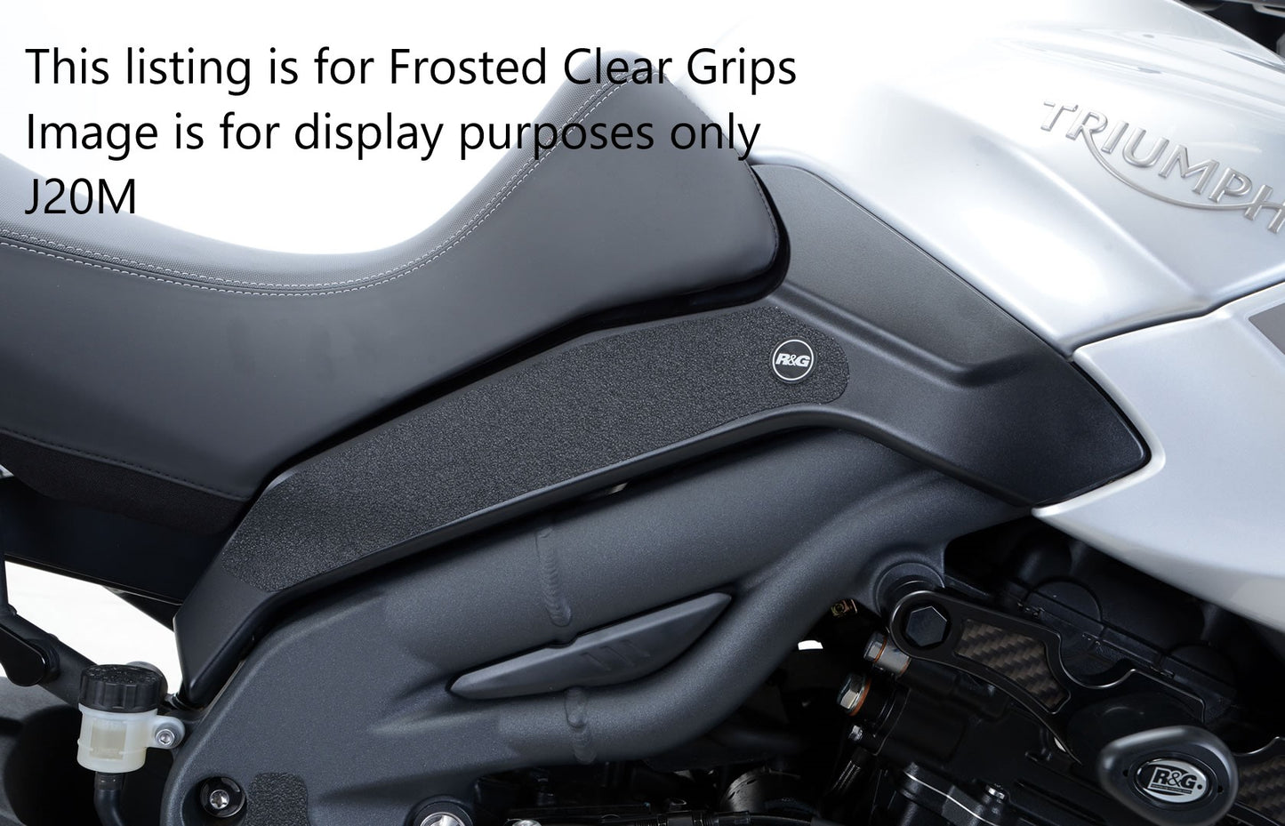 R&G Tank Traction Grips Frosted Clear for Triumph Tiger 1050 Sport 2016 2017 2018