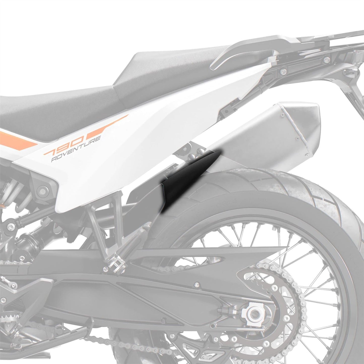 Pyramid Hugger Extension Matte Black for KTM 790 Adventure 19-21 / 890 Adv 21-