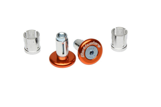 BarkBusters Orange Handlebar End Plugs Pair Expanding Style for 14mm / 18mm ID