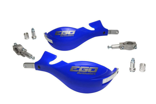 BarkBusters EGO HandGuard Kit Blue Guards / 22mm Straight Bars Two Point Mount