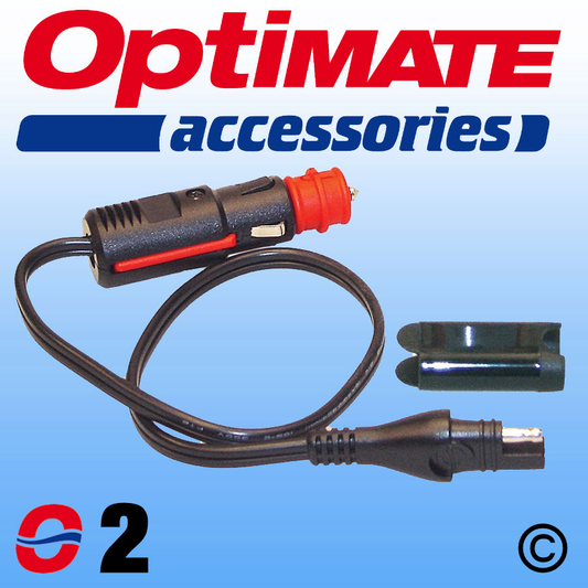 Optimate O2 Cig DIN Plug Lead SAE Weatherproof Connector for Motorcycle or Car