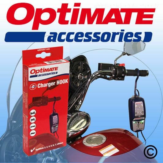 Optimate Accessory Battery Charger Motorcycle Bike Handlebar Hanger Hook