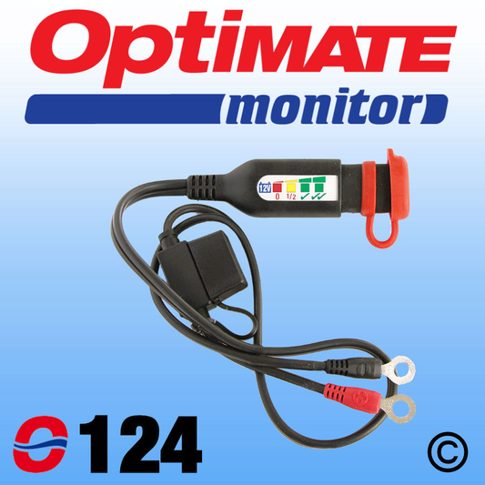 Optimate O124 SAE Eyelet Permanent Battery Lead with Integrated Battery Monitor