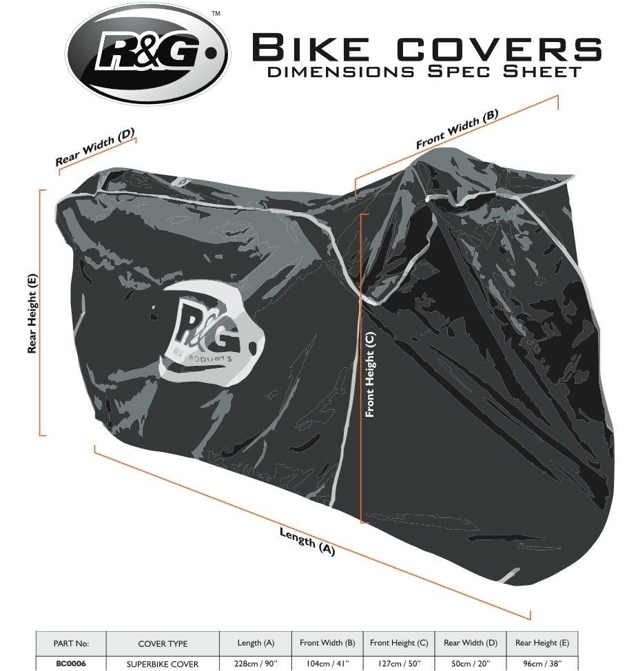 R&G  Superbike Outdoor Bike Cover Available in Black or Silver