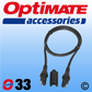 Optimate O33 SAE Extension Lead - 1m 100cm Weatherproof Plug Connector