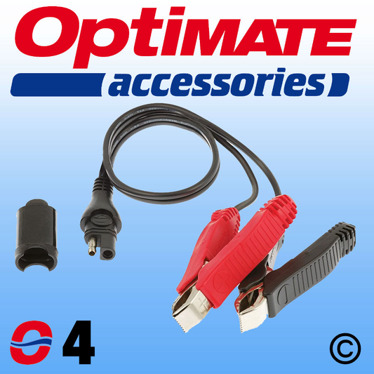 Optimate O4 Battery Clamp SAE Lead Weatherproof Connector for Motorcycle or Car