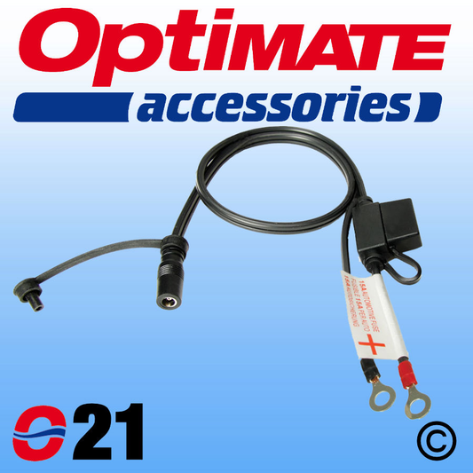 Optimate O21 Eyelet to DC Socket Lead Weatherproof Fused Connector