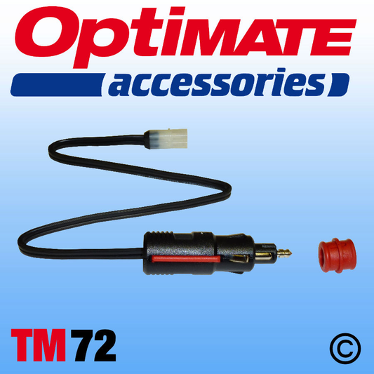 Optimate TM72 Cig DIN Plug Lead Weatherproof Connector for Motorcycle or Car