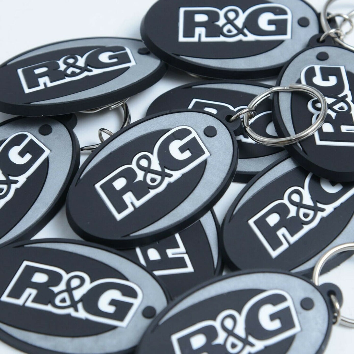 R&G Logo Black White & Silver PVC Keyring