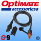 Optimate O9 DIN Plug Lead Weatherproof Connector for Motorcycle 12V